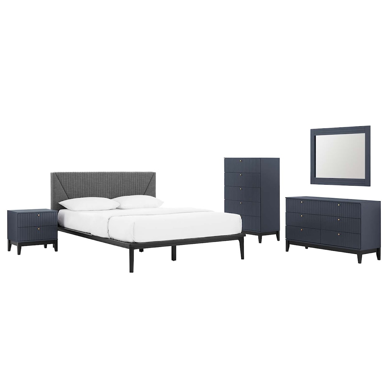 Modway Dakota Dakota 5 Piece Upholstered Bedroom Set