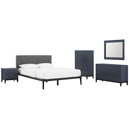 Dakota 5 Piece Upholstered Bedroom Set