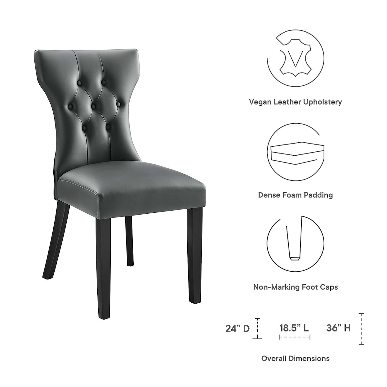 Modway Silhouette Silhouette Dining Vinyl Side Chair