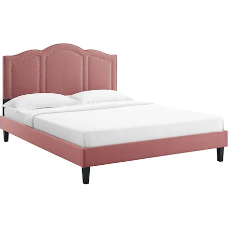 Emerson Velvet Twin Platform Bed