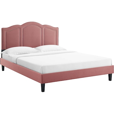 Emerson Velvet King Platform Bed