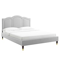 Emerson Performance Velvet Queen Platform Bed