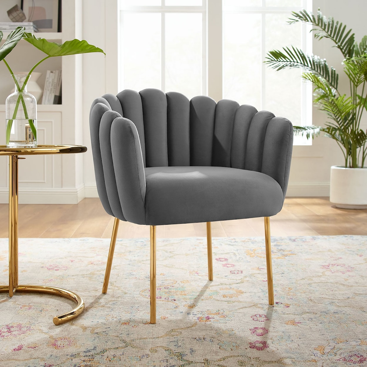 Modway Sanna Sanna Channel Velvet Armchair