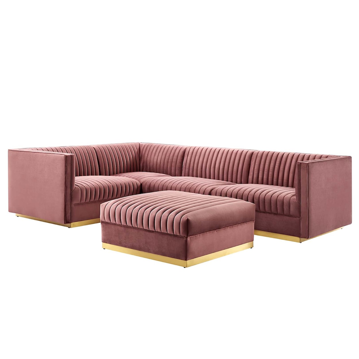 Modway Sanguine 5-Piece Left-Facing Modular Sectional Sofa