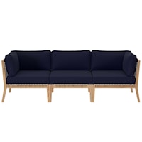 Contemporary Clearwater Outdoor 3-Piece Sectional Sofa