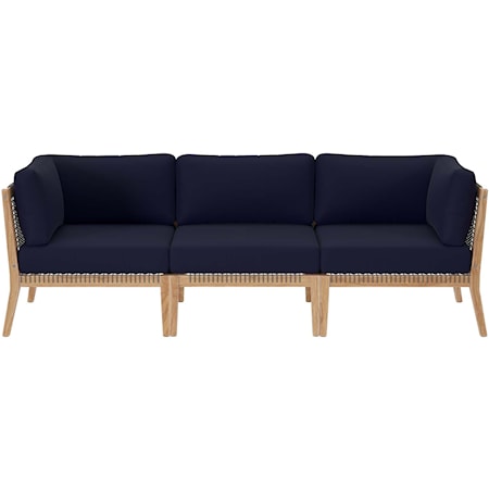 Contemporary Clearwater Outdoor 3-Piece Sectional Sofa