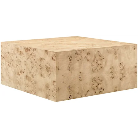 Cosmos 36" Square Burl Wood Coffee Table