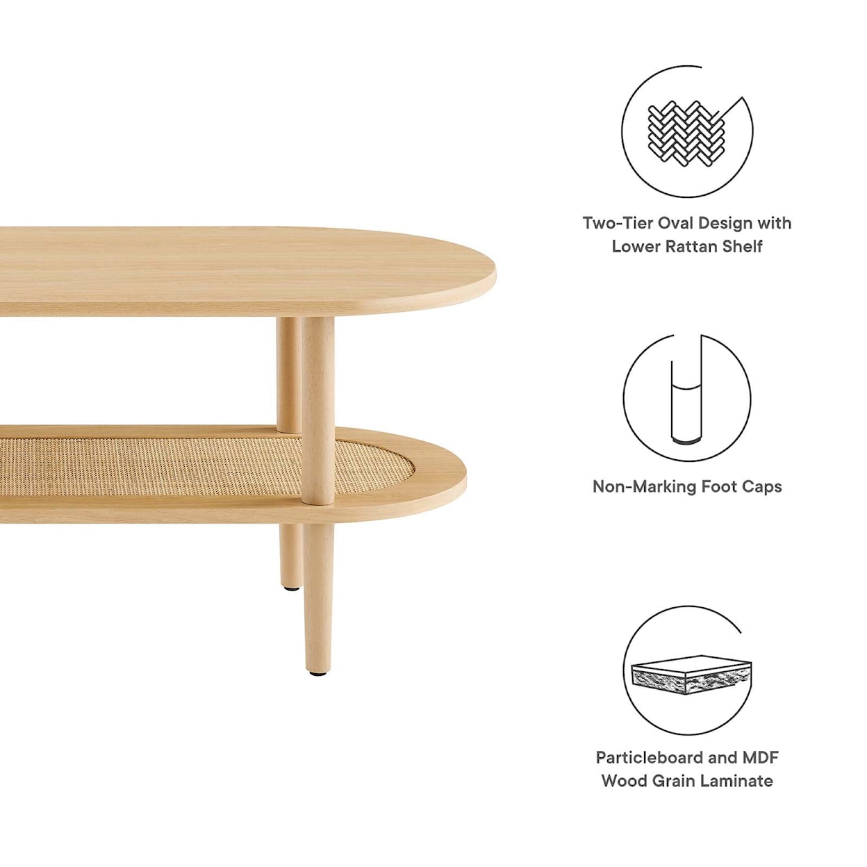 Modway Torus Torus Oval Coffee Table