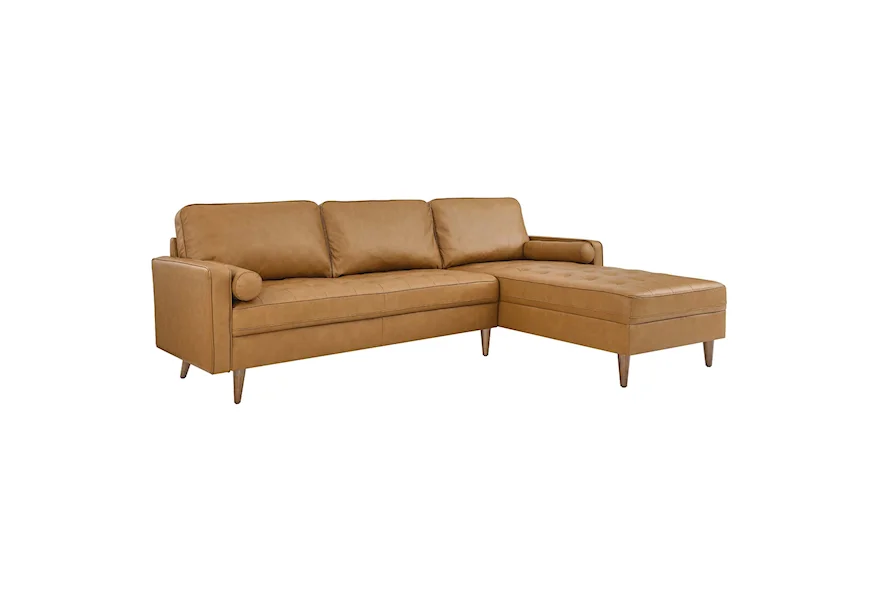 modway valour upholstered faux leather sofa