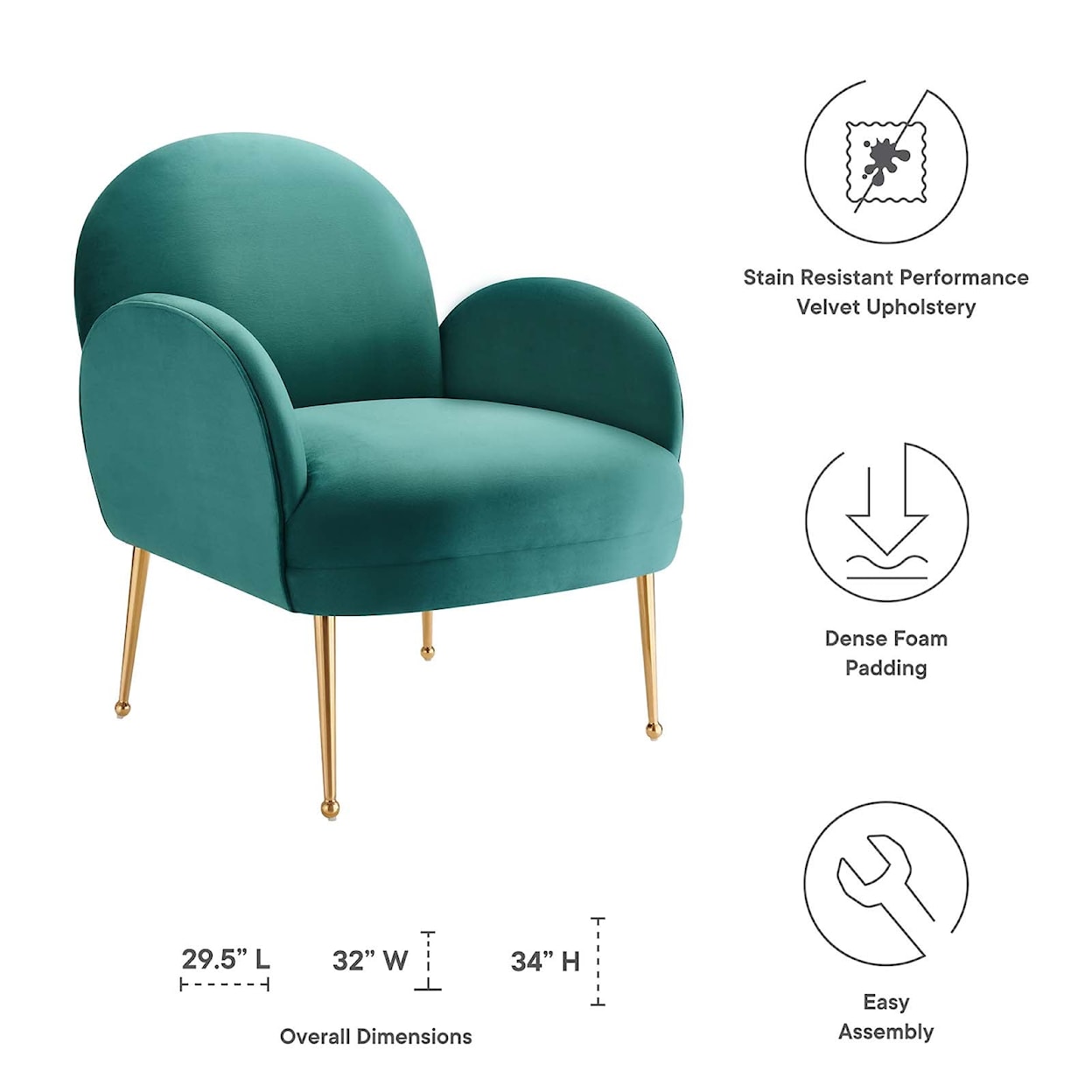 Modway Transcend Transcend Velvet Armchair