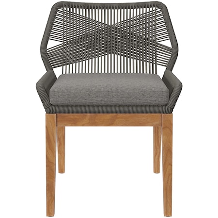 Contemporary Wellspring Outdoor Patio Dining Chair with Cushion