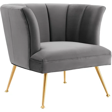 Veronica Channel Velvet Armchair