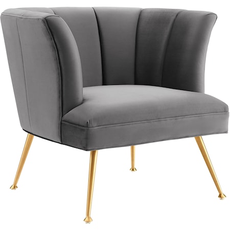 Veronica Channel Velvet Armchair