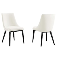Viscount Accent Performance Velvet Dining Chairs - Black/White - Set of 2