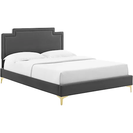 Liva Velvet Twin Bed