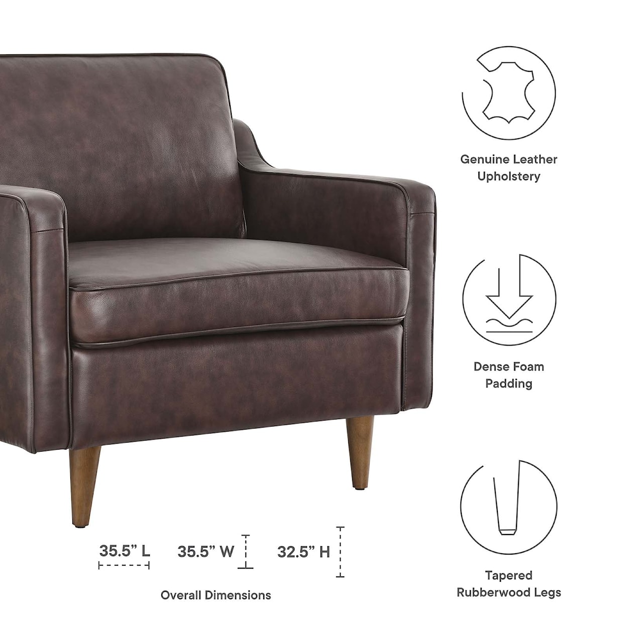 Modway Impart Impart Genuine Leather Armchair