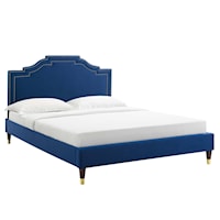 Adelaide Performance Velvet Queen Platform Bed