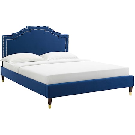 Adelaide Velvet Queen Platform Bed