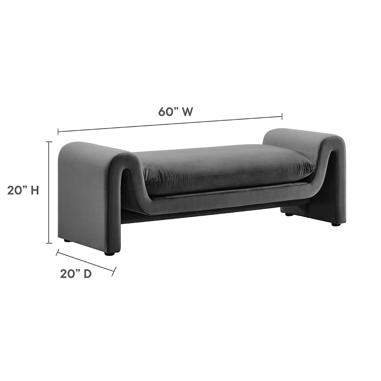 Modway Waverly Waverly Performance Velvet Bench