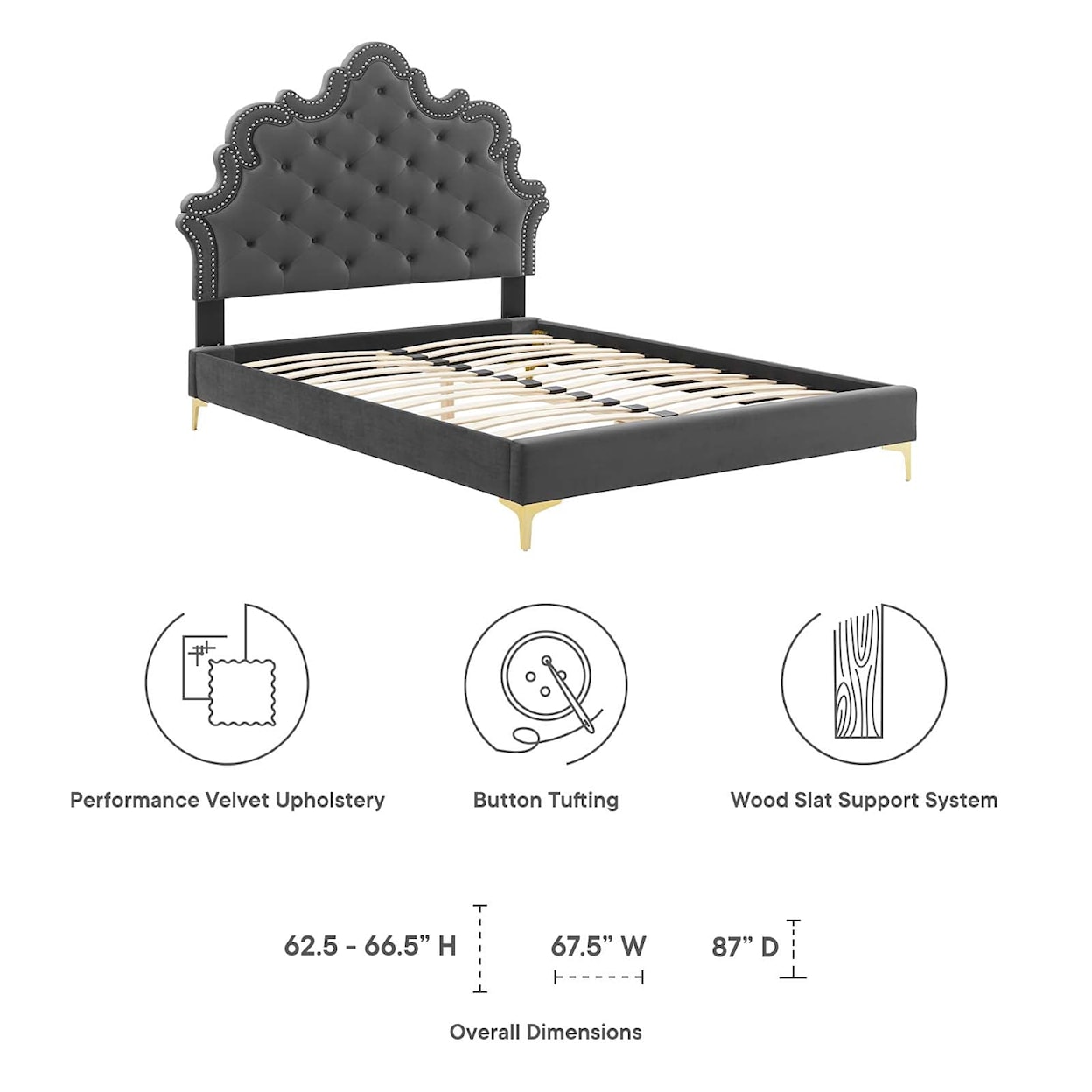 Modway Sasha Sasha Velvet King Bed