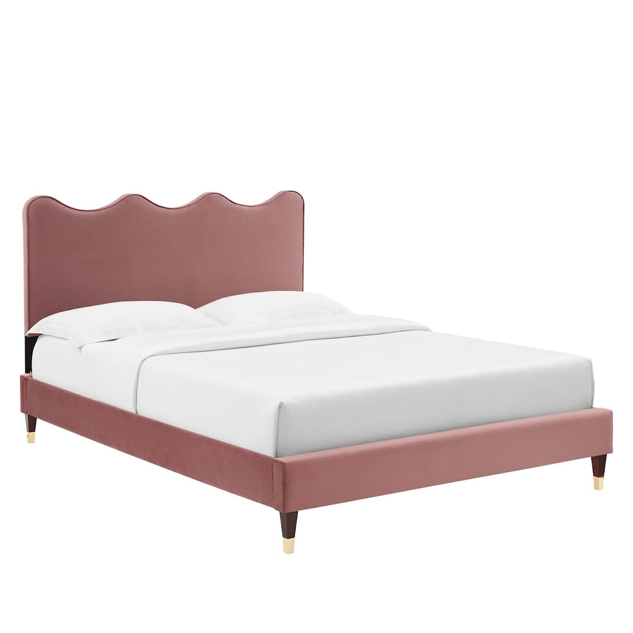 Modway Current Current Velvet Queen Platform Bed