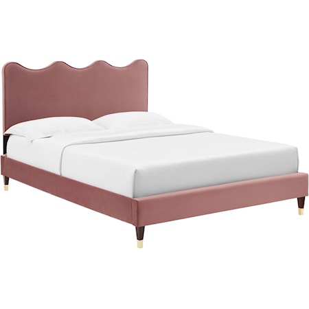 Current Velvet King Platform Bed