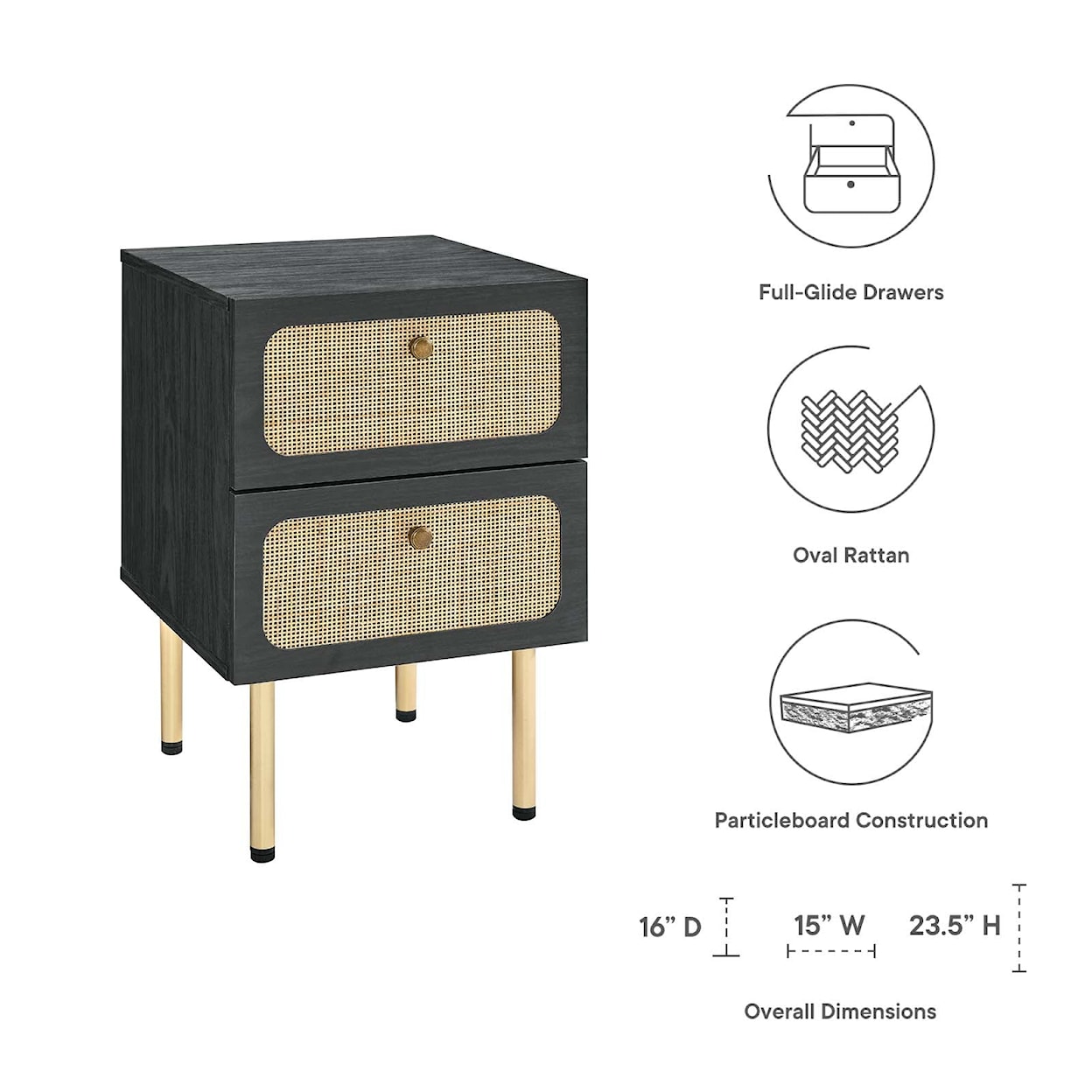 Modway Chaucer 2-Drawer Nightstand