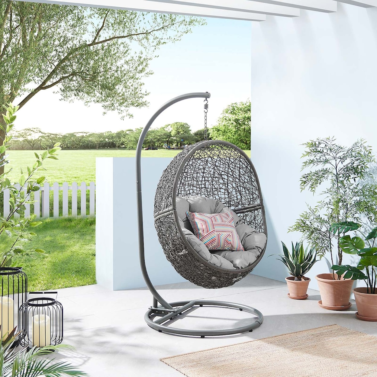 Modway Encase Encase Outdoor Patio Rattan Swing Chair