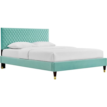 Garcelle Velvet Queen Platform Bed