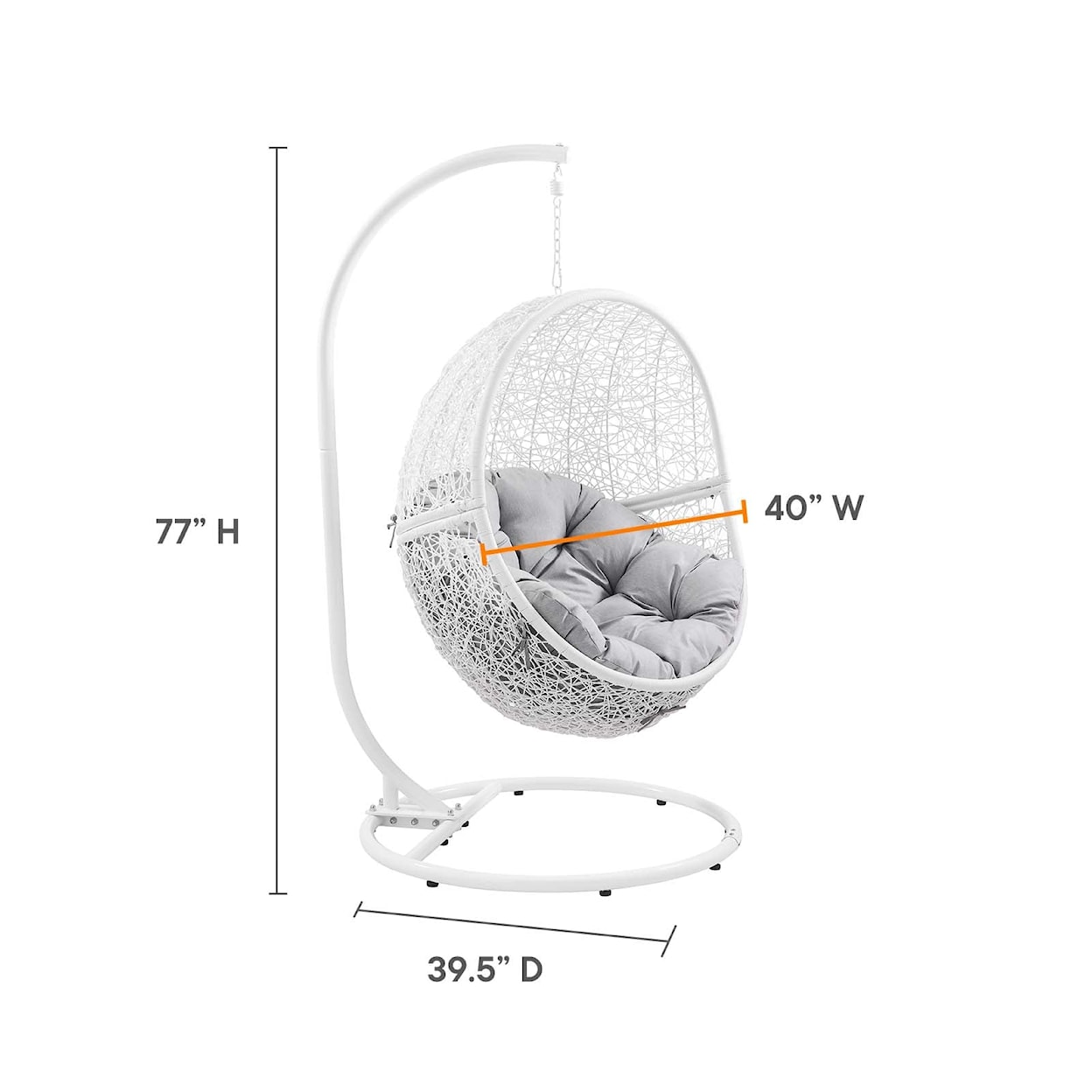 Modway Encase Encase Outdoor Patio Rattan Swing Chair