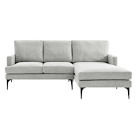 Contemporary Evermore Right-Facing Upholstered Fabric Sectional Sofa