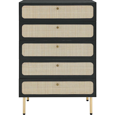 Contemporary Chaucer 5-Drawer Chest with Full Glide Drawers