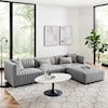 Modway Conjure Fabric 4-Piece Sectional Sofa