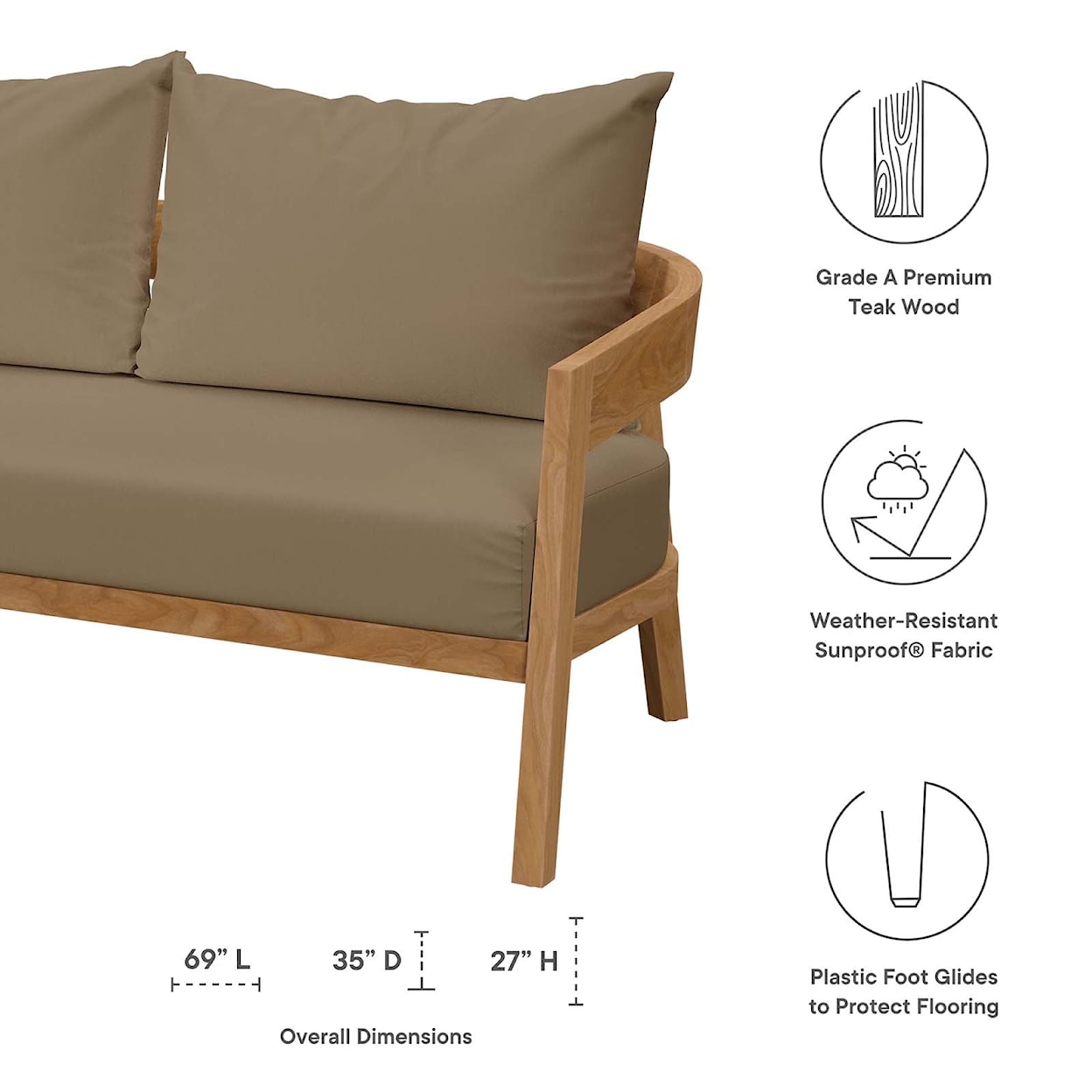 Modway Brisbane Patio Loveseat