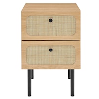Contemporary Chaucer 2-Drawer Nightstand with Full Glide Drawers