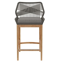Contemporary Wellspring Outdoor Patio Bar Stool with Cushion