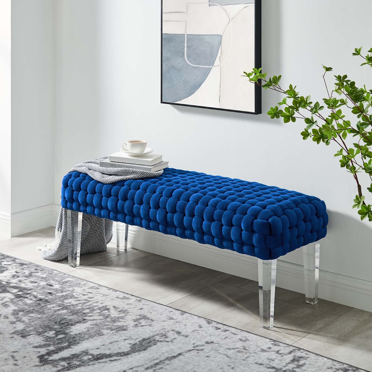 Modway Prologue Prologue Woven Velvet Ottoman