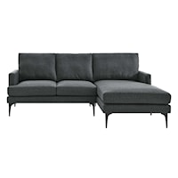 Contemporary Evermore Right-Facing Upholstered Fabric Sectional Sofa