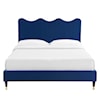 Modway Current Current Velvet Queen Platform Bed