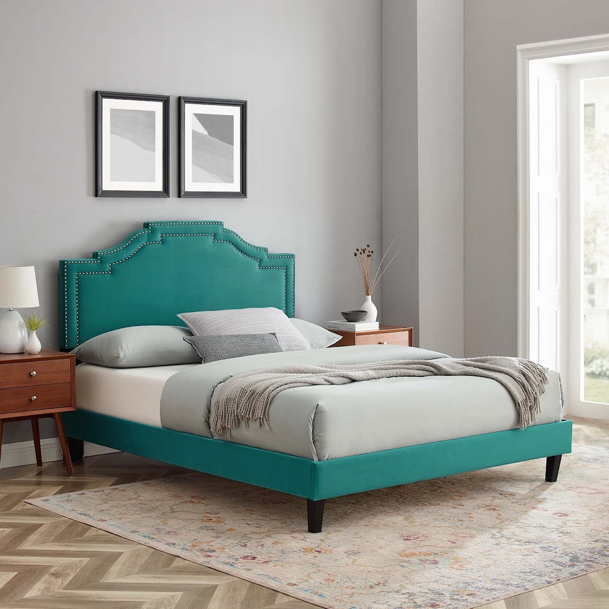 Modway Adelaide Adelaide Velvet King Platform Bed