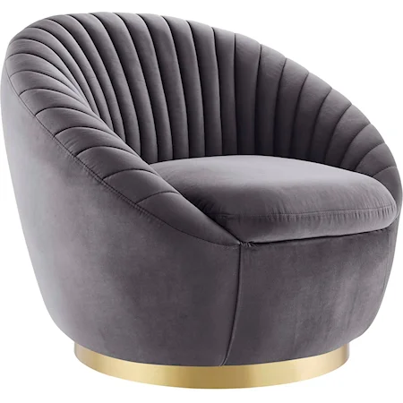 Whirr Velvet Swivel Chair