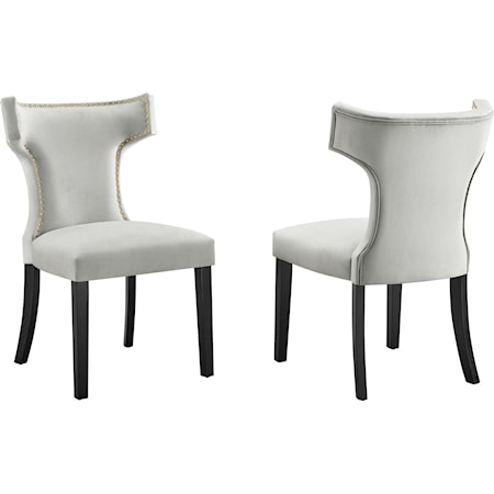 Curve Velvet Dining Chairs - Set of 2