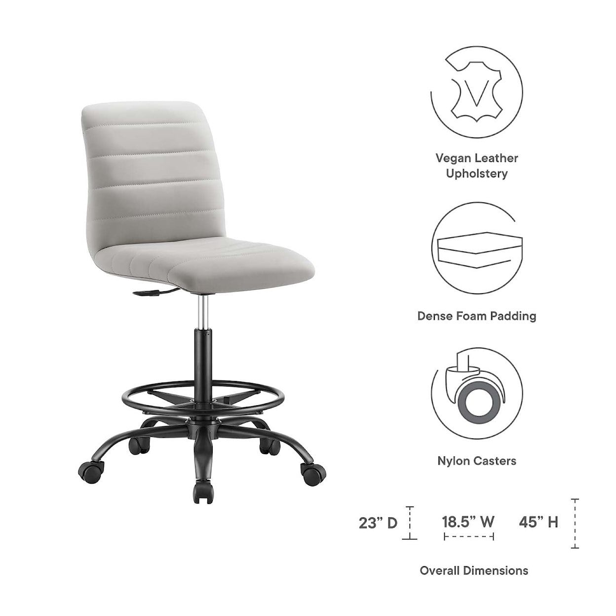 Modway Ripple Armless Drafting Chair