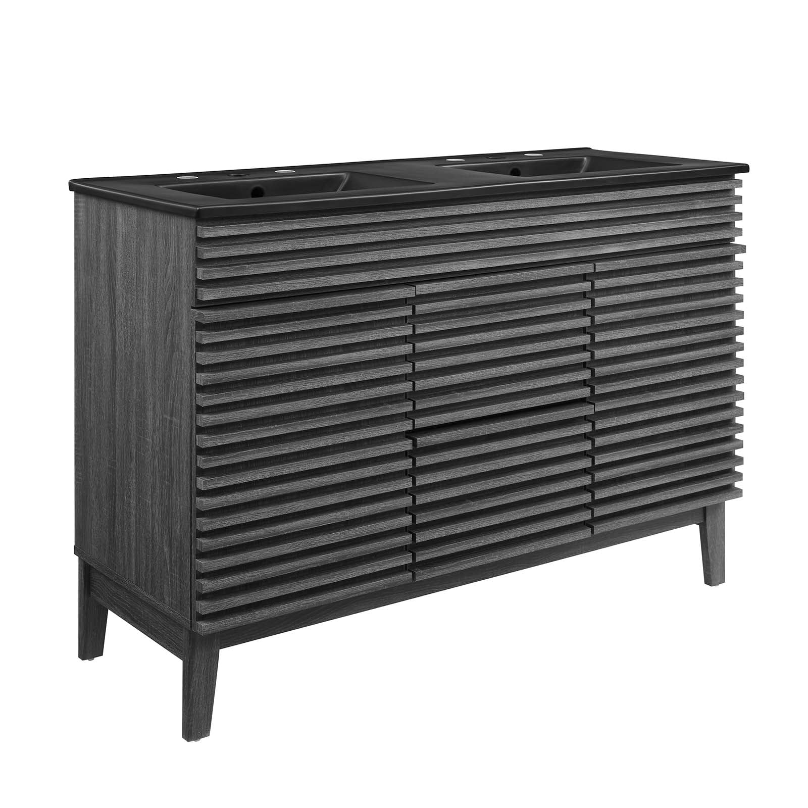 Modway Render EEI5381CHABLK Render 48" Double Sink Bathroom Vanity Value City Furniture Sinks