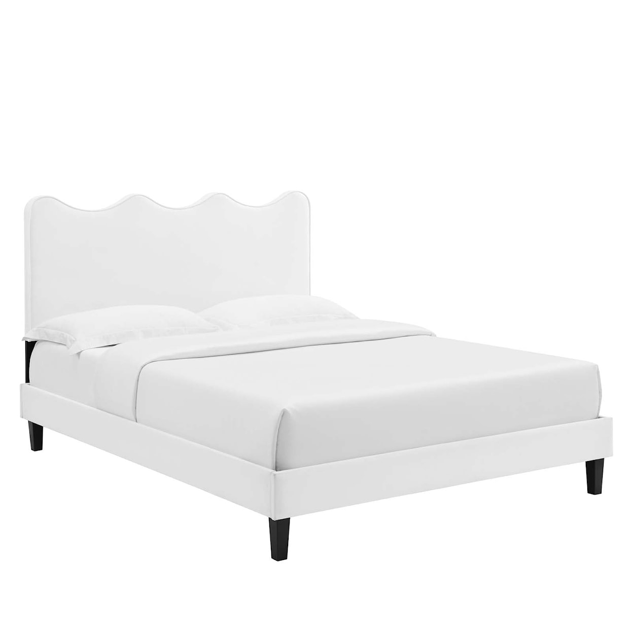 Modway Current Current Velvet Queen Platform Bed