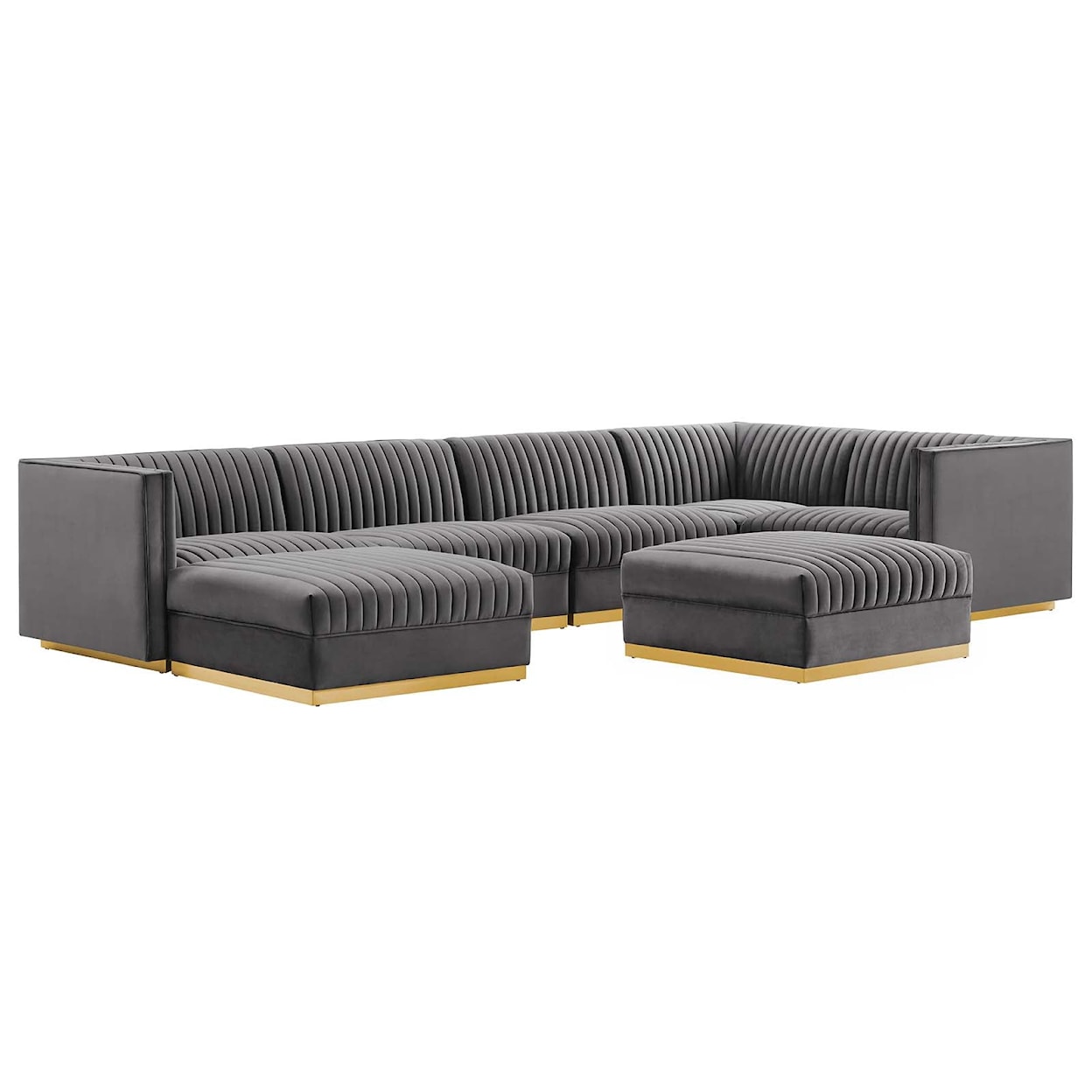 Modway Sanguine 7-Piece Right-Facing Modular Sectional Sofa