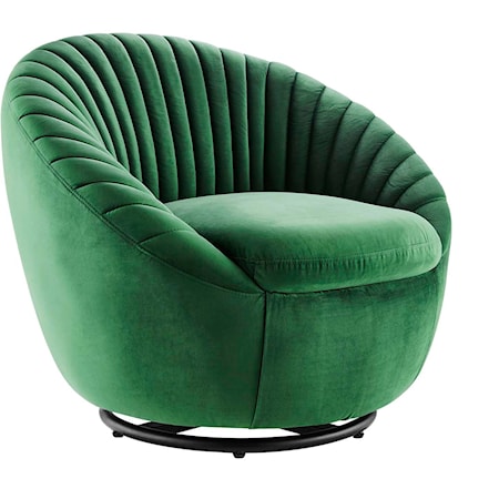 Whirr Velvet Swivel Chair