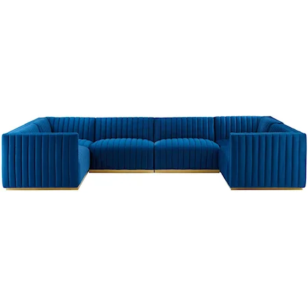 Velvet 6-Piece U-Shaped Sectional