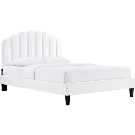 Daisy Velvet Twin Platform Bed