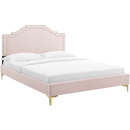 Adelaide Velvet Full Platform Bed